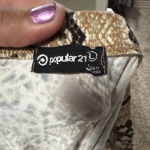 Popular 21 Beige and Brown tube top strapless midi dress-(L)-Brand New-12$